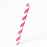 Bright Pink Paper Straws - 100 Pack